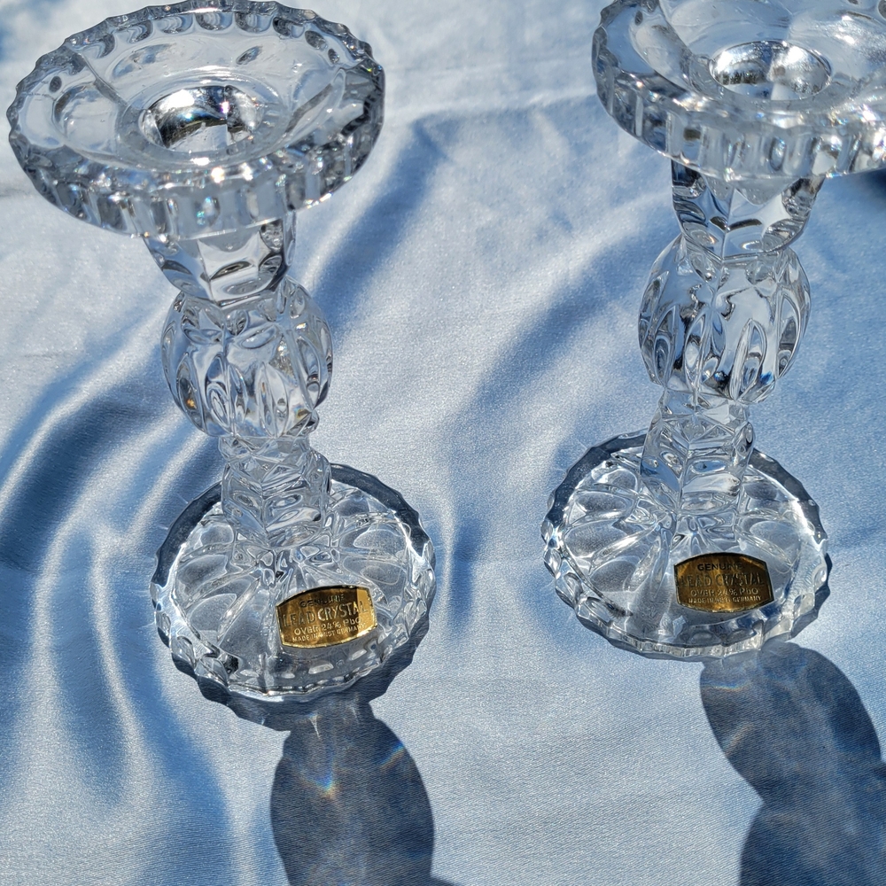 Vintage Lead Crystal Candle Holders